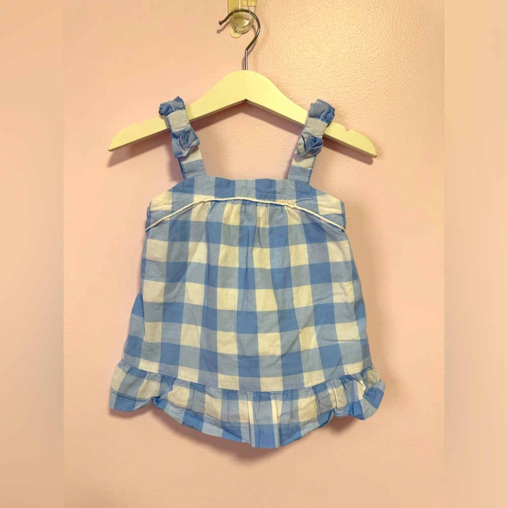 Janie and Jack GINGHAM PEPLUM CROPPED TOP